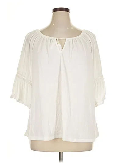 Pre-owned Old Navy 3/4 Sleeve Blouse In Ivory