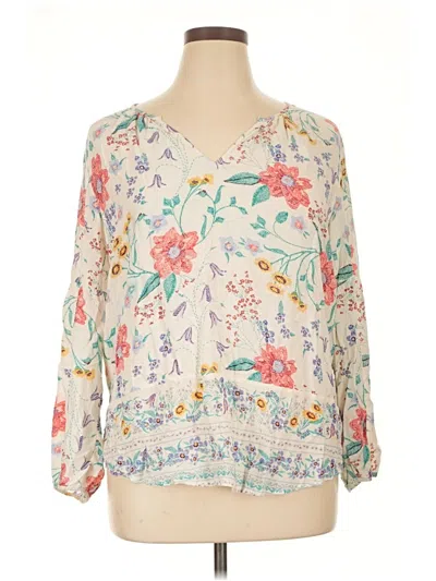 Pre-owned Old Navy 3/4 Sleeve Blouse In Ivory