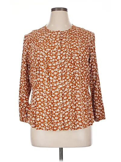 Pre-owned Old Navy 3/4 Sleeve Blouse In Orange