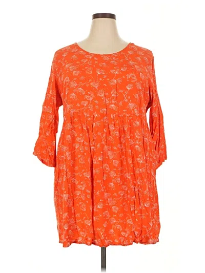 Pre-owned Old Navy 3/4 Sleeve Blouse In Orange