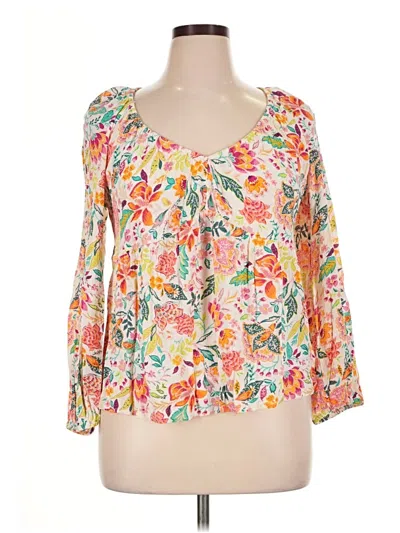 Pre-owned Old Navy 3/4 Sleeve Blouse In Orange