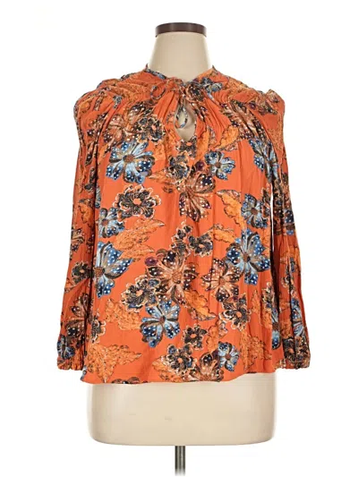 Pre-owned Old Navy 3/4 Sleeve Blouse In Orange