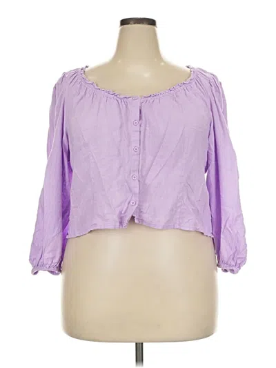 Pre-owned Old Navy 3/4 Sleeve Blouse In Purple