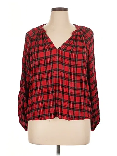 Pre-owned Old Navy 3/4 Sleeve Blouse In Red