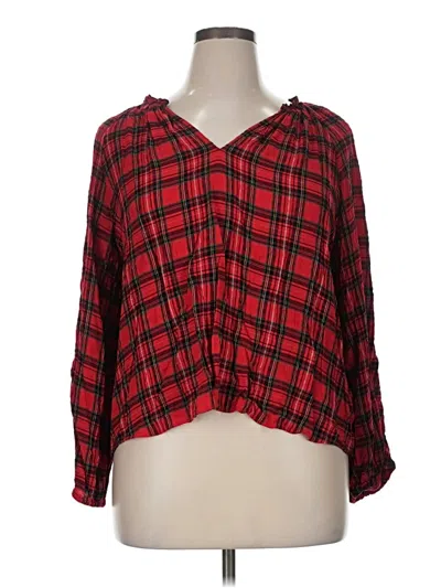 Pre-owned Old Navy 3/4 Sleeve Blouse In Red