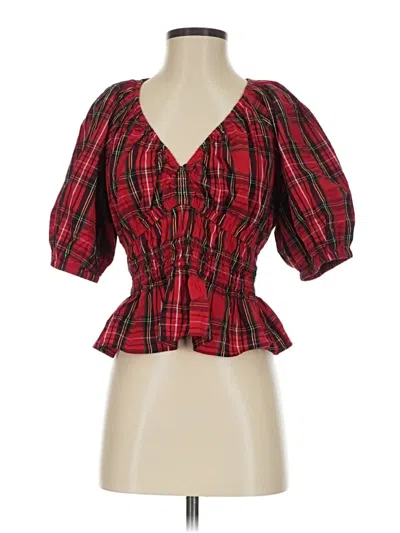 Pre-owned Old Navy 3/4 Sleeve Blouse In Red