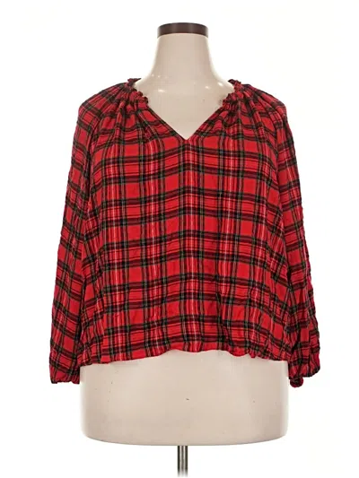 Pre-owned Old Navy 3/4 Sleeve Blouse In Red
