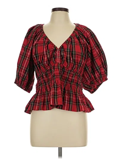 Pre-owned Old Navy 3/4 Sleeve Blouse In Red