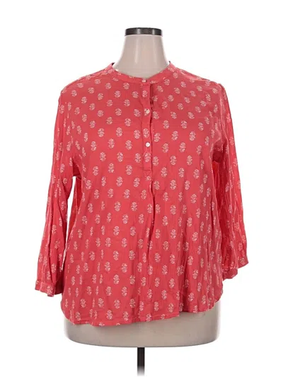 Pre-owned Old Navy 3/4 Sleeve Blouse In Red