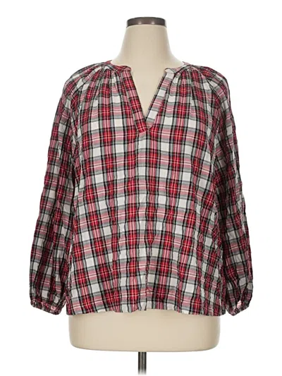 Pre-owned Old Navy 3/4 Sleeve Blouse In Red