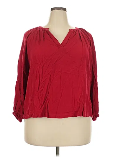 Pre-owned Old Navy 3/4 Sleeve Blouse In Red