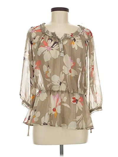 Pre-owned Old Navy 3/4 Sleeve Blouse In Tan