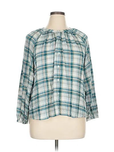 Pre-owned Old Navy 3/4 Sleeve Blouse In Teal
