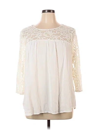 Pre-owned Old Navy 3/4 Sleeve Blouse In White