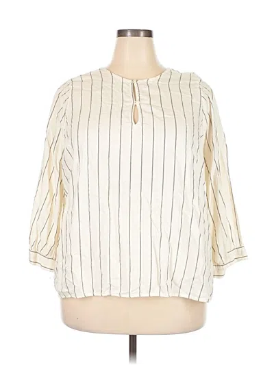 Pre-owned Old Navy 3/4 Sleeve Blouse In White