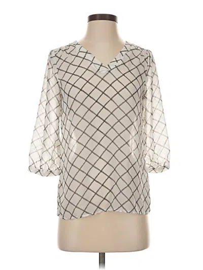 Pre-owned Old Navy 3/4 Sleeve Blouse In White