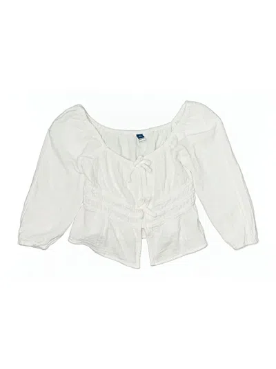 Pre-owned Old Navy Kids' 3/4 Sleeve Blouse In White