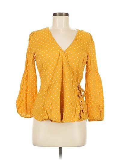 Pre-owned Old Navy 3/4 Sleeve Blouse In Yellow