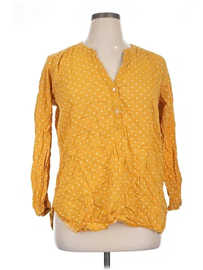 Pre-owned Old Navy 3/4 Sleeve Blouse In Yellow