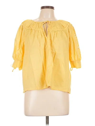 Pre-owned Old Navy 3/4 Sleeve Blouse In Yellow