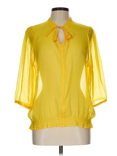 Pre-owned Old Navy 3/4 Sleeve Blouse In Yellow
