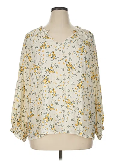 Old Navy 3/4 Sleeve Blouse In Yellow