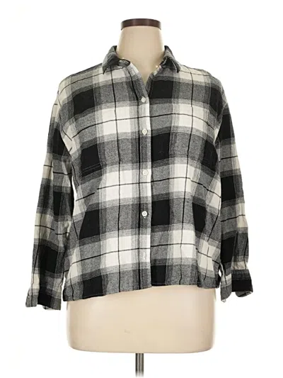 Pre-owned Old Navy 3/4 Sleeve Button Down Shirt In Black
