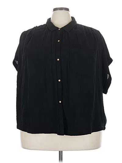 Pre-owned Old Navy 3/4 Sleeve Button Down Shirt In Black