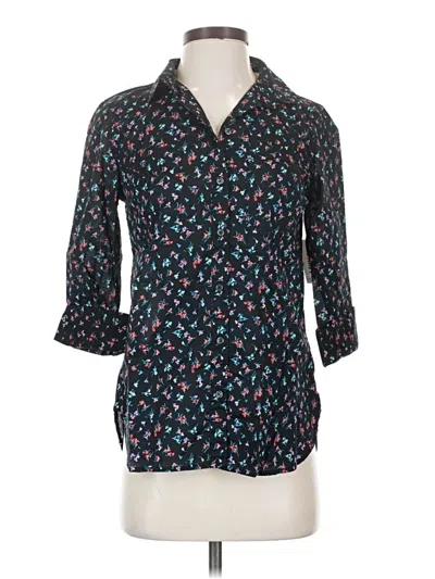 Old Navy 3/4 Sleeve Button Down Shirt In Black