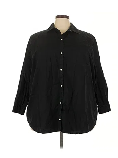 Pre-owned Old Navy 3/4 Sleeve Button Down Shirt In Black
