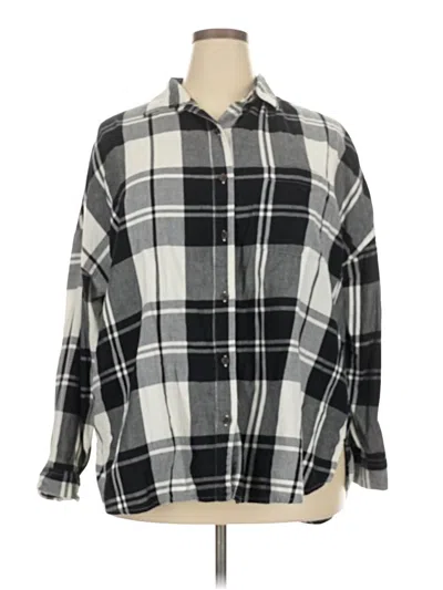 Pre-owned Old Navy 3/4 Sleeve Button Down Shirt In Black