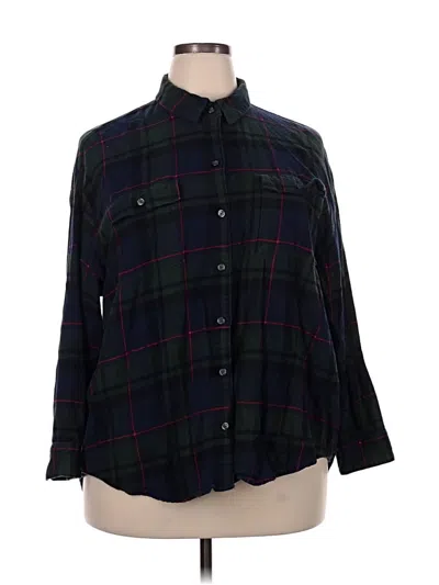 Pre-owned Old Navy 3/4 Sleeve Button Down Shirt In Black
