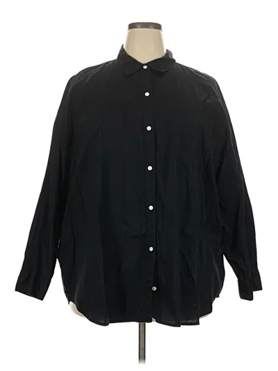 Pre-owned Old Navy 3/4 Sleeve Button Down Shirt In Black
