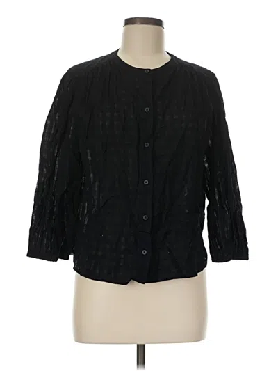 Pre-owned Old Navy 3/4 Sleeve Button Down Shirt In Black