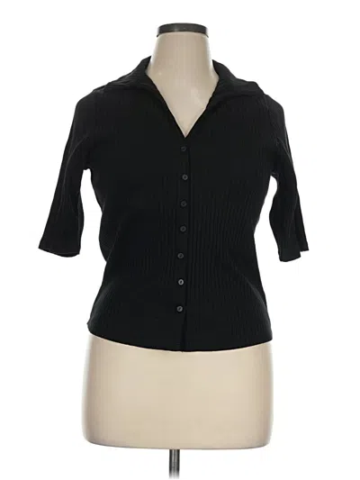 Pre-owned Old Navy 3/4 Sleeve Button Down Shirt In Black