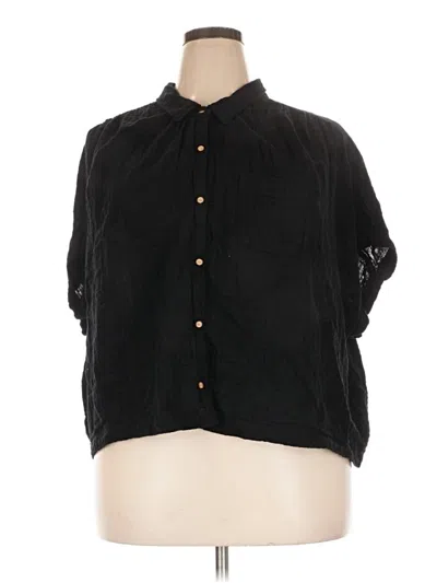 Pre-owned Old Navy 3/4 Sleeve Button Down Shirt In Black