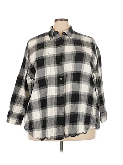 Pre-owned Old Navy 3/4 Sleeve Button Down Shirt In Black