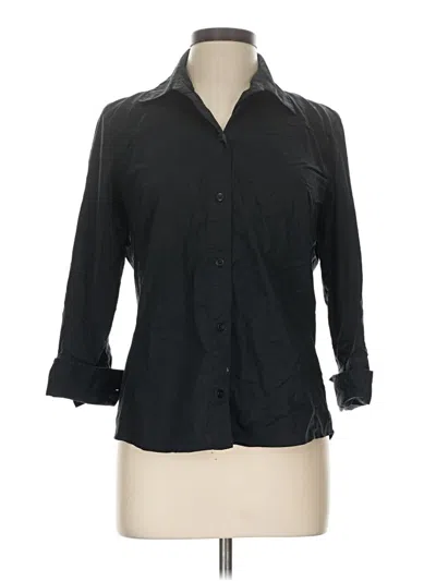 Pre-owned Old Navy 3/4 Sleeve Button Down Shirt In Black