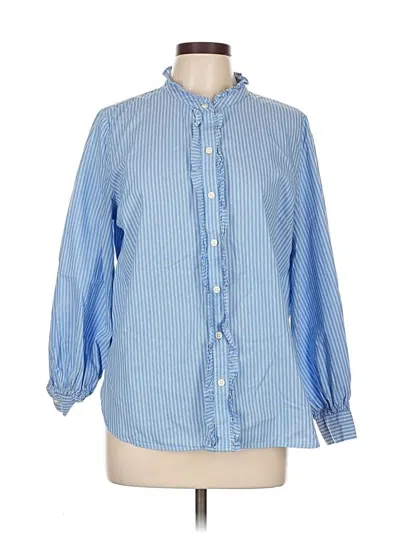 Pre-owned Old Navy 3/4 Sleeve Button Down Shirt In Blue