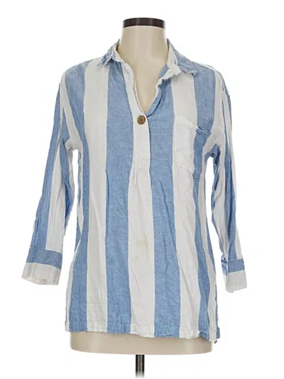 Pre-owned Old Navy 3/4 Sleeve Button Down Shirt In Blue