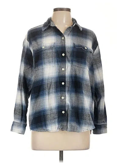 Pre-owned Old Navy 3/4 Sleeve Button Down Shirt In Blue