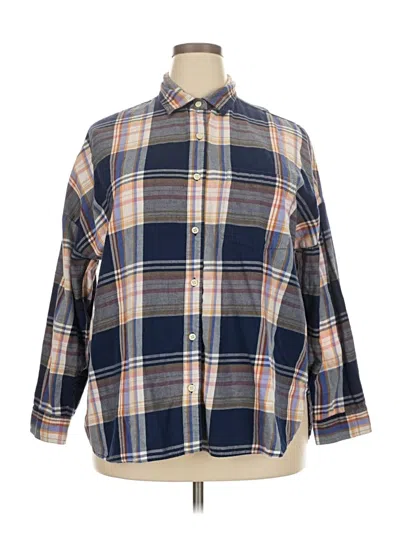 Pre-owned Old Navy 3/4 Sleeve Button Down Shirt In Blue