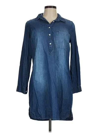 Pre-owned Old Navy 3/4 Sleeve Button Down Shirt In Blue