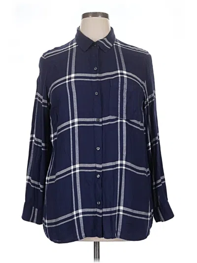Pre-owned Old Navy 3/4 Sleeve Button Down Shirt In Blue