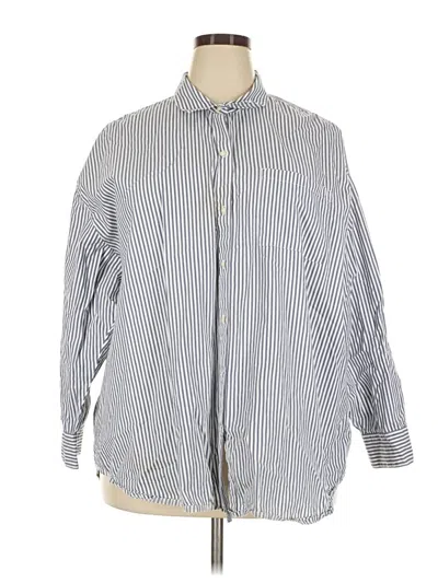 Pre-owned Old Navy 3/4 Sleeve Button Down Shirt In Blue