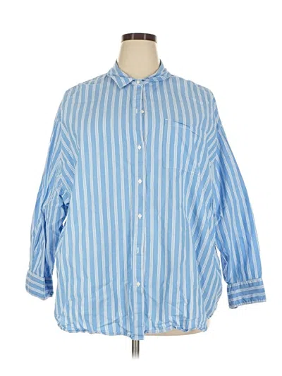 Pre-owned Old Navy 3/4 Sleeve Button Down Shirt In Blue