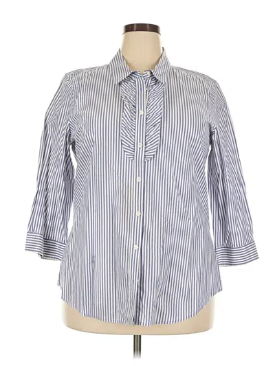 Pre-owned Old Navy 3/4 Sleeve Button Down Shirt In Blue