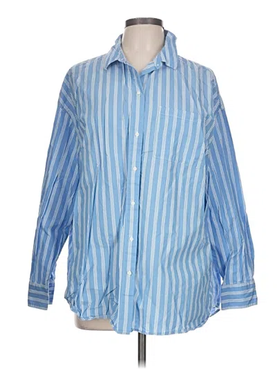 Pre-owned Old Navy 3/4 Sleeve Button Down Shirt In Blue