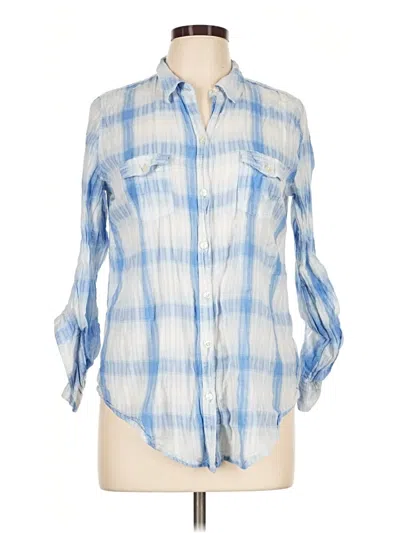 Pre-owned Old Navy 3/4 Sleeve Button Down Shirt In Blue