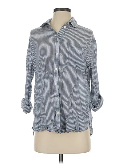 Pre-owned Old Navy 3/4 Sleeve Button Down Shirt In Blue